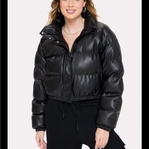 LEATHERETTE Black Puffer Jacket Yitty